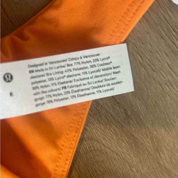 NWT Lululemon Wunder Train Long Line Bra Orange Size 6 C/D Cup Athletic Racer - Picture 7 of 9